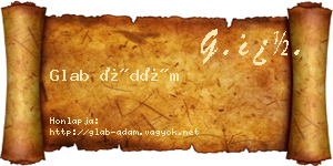 Glab Ádám névjegykártya